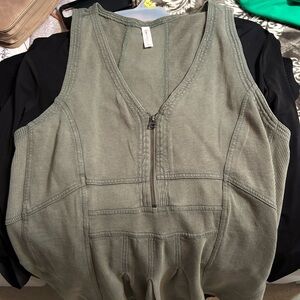 Olive Green Sleeveless Zip-Up Dress- Daily Practice by ANTHRO - NEVER WORN